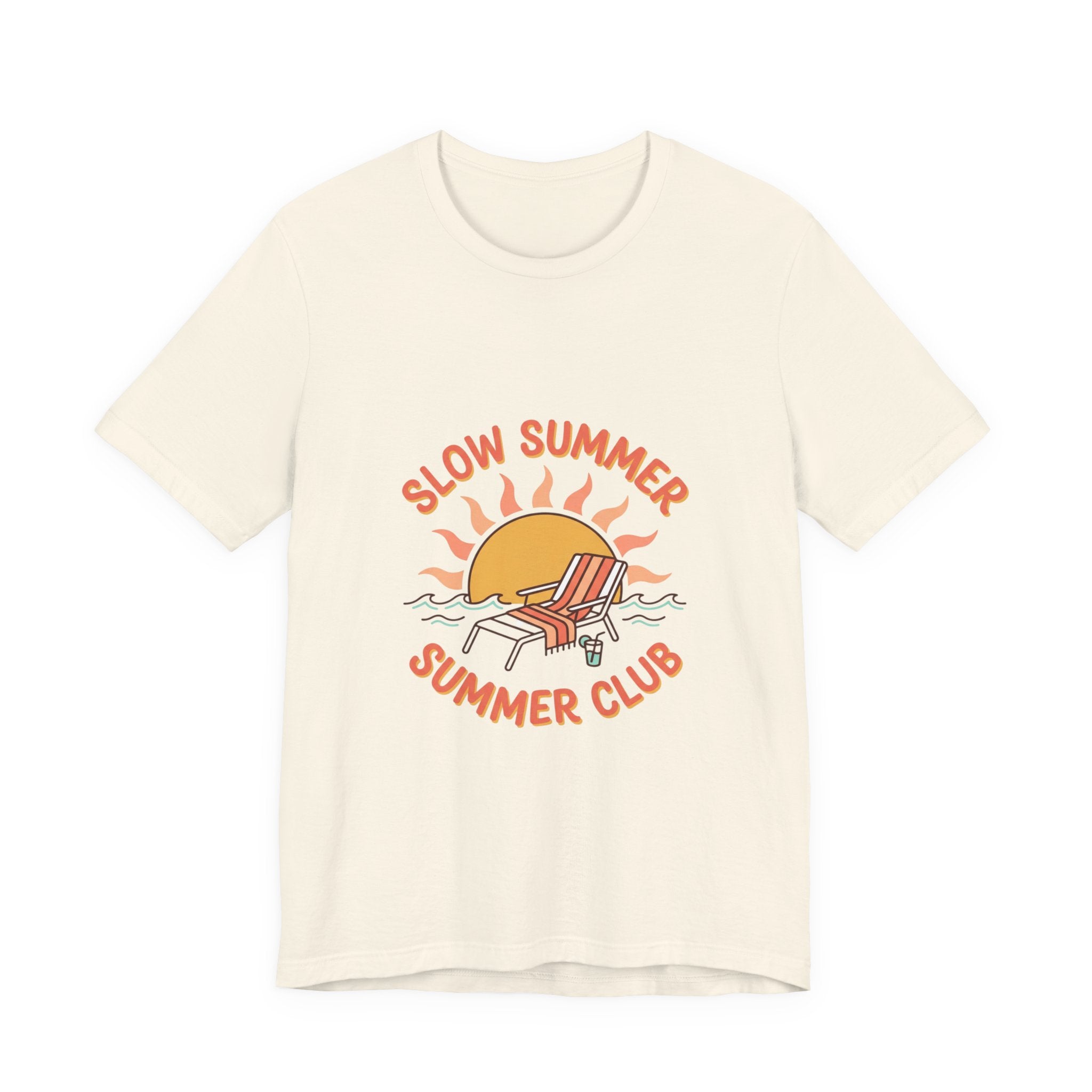 Slow Summer Club Tee | summer aesthetic, coastal vibes, retro hand-drawn