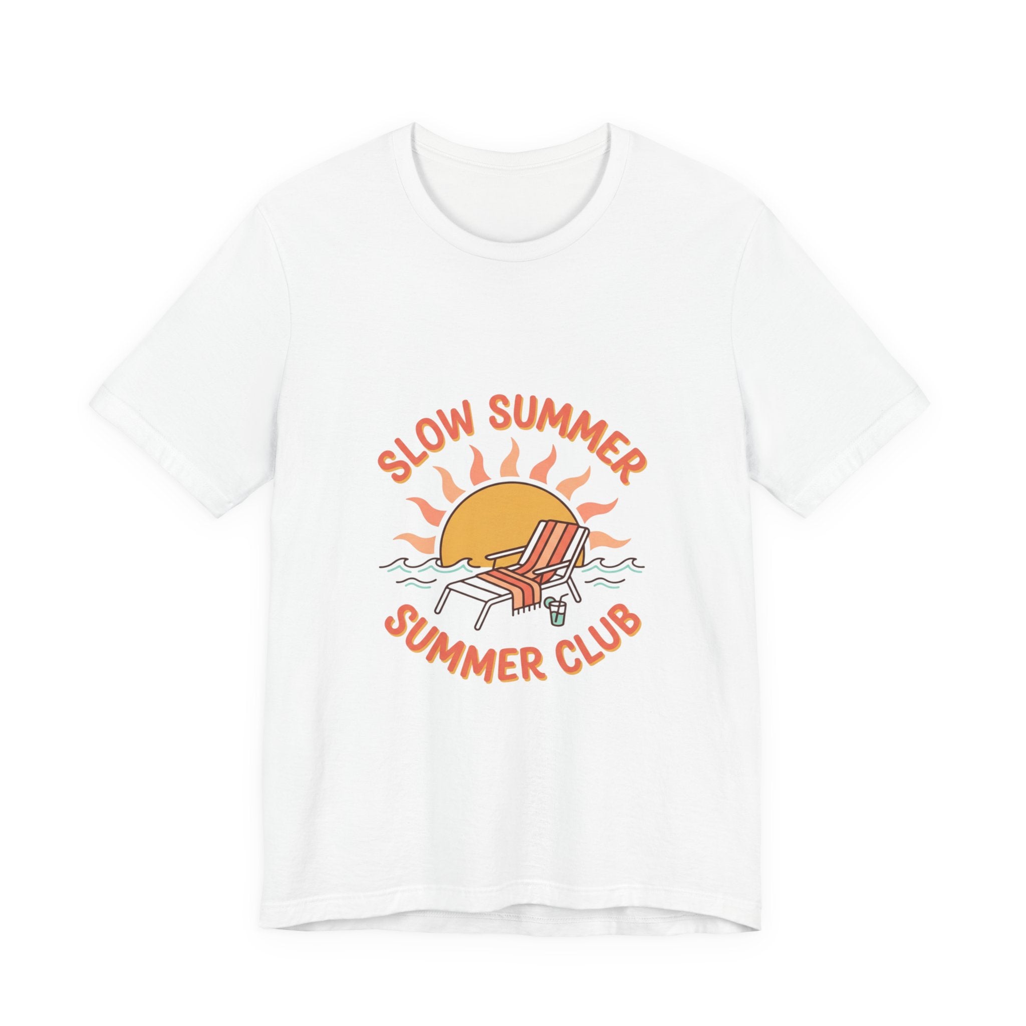 Slow Summer Club Tee | summer aesthetic, coastal vibes, retro hand-drawn