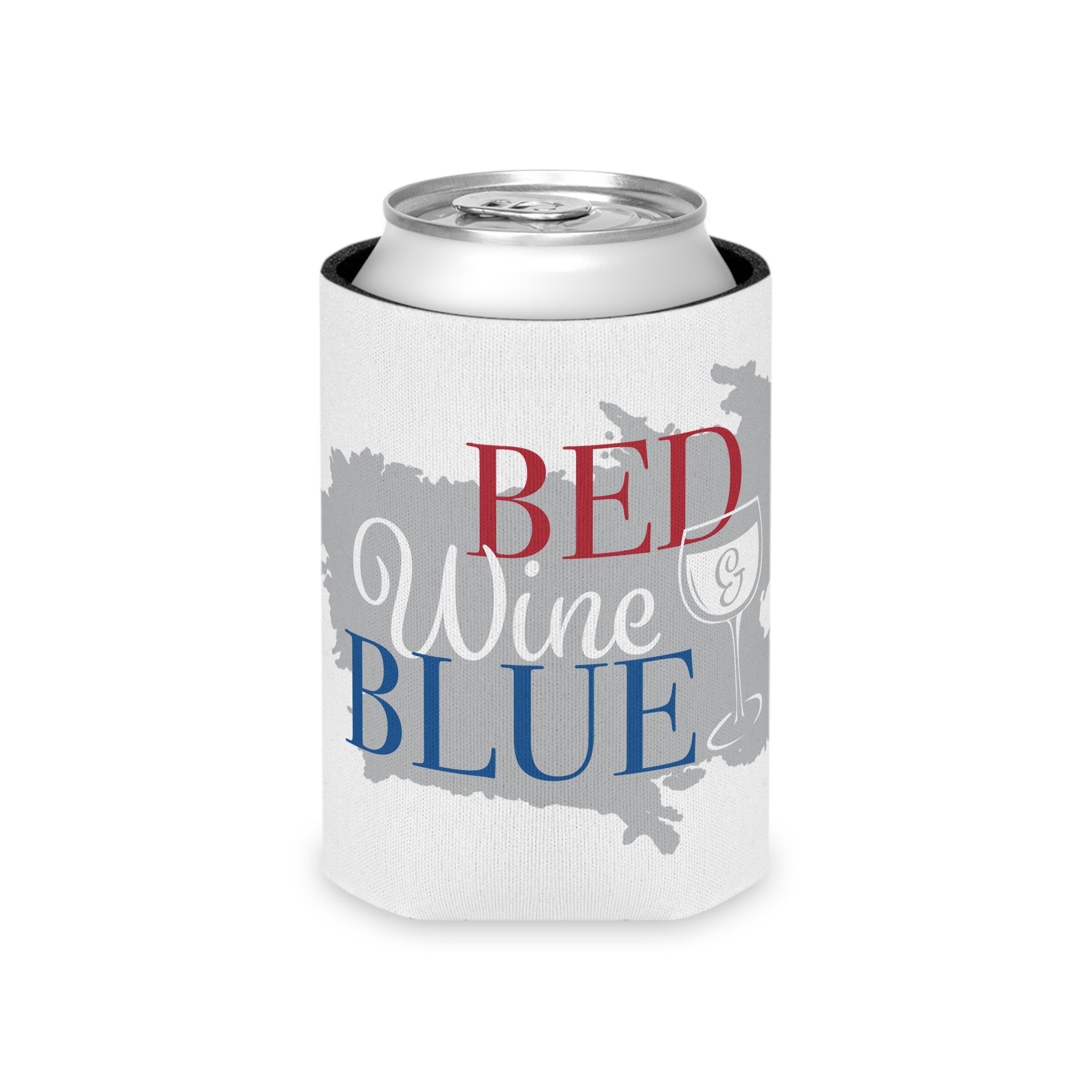 Can Cooler - 'Red Wine & Blue' Patriotic Wine Design Can Cooler