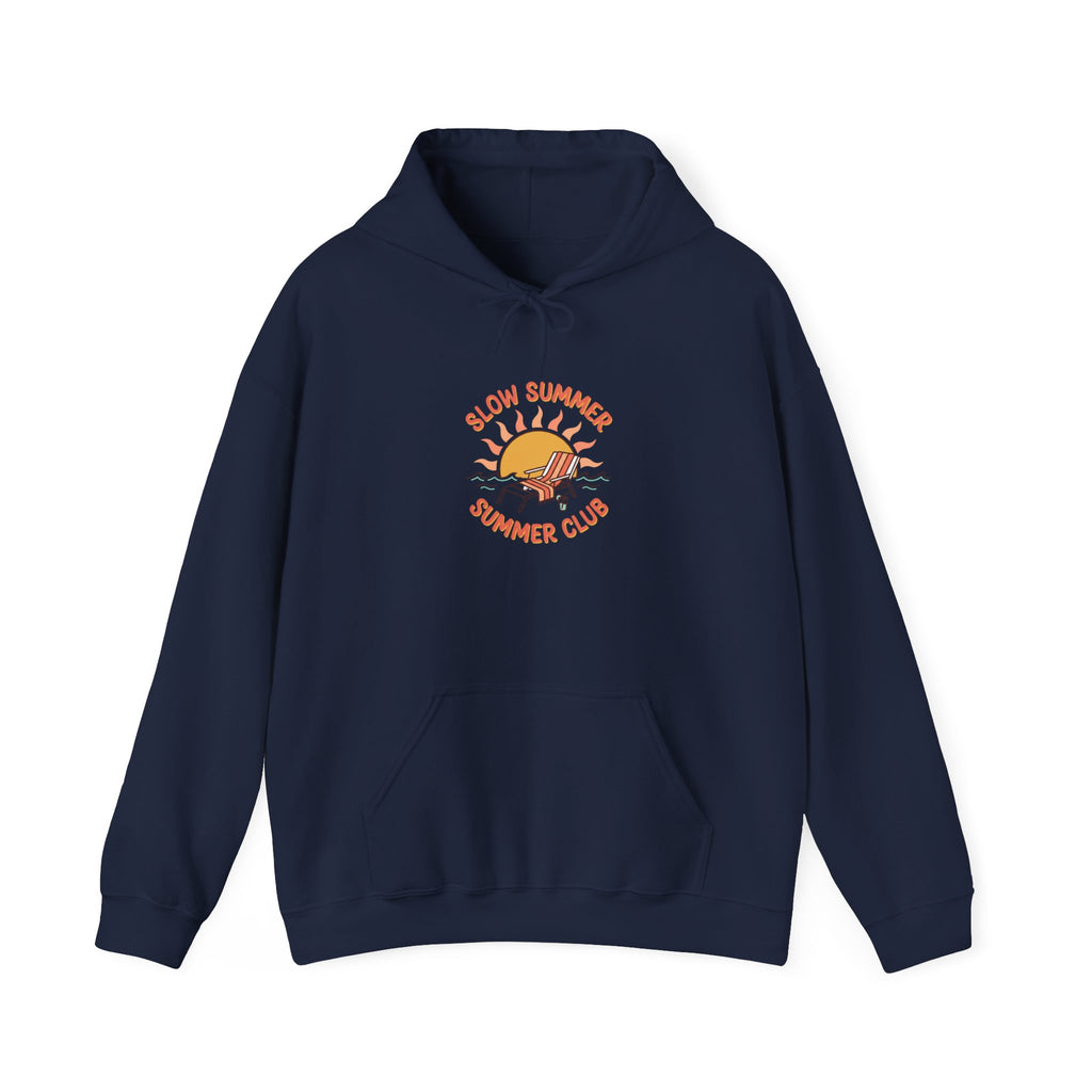 Slow Summer Club Hoodie | summer aesthetic, coastal vibes, pastel hand-drawn