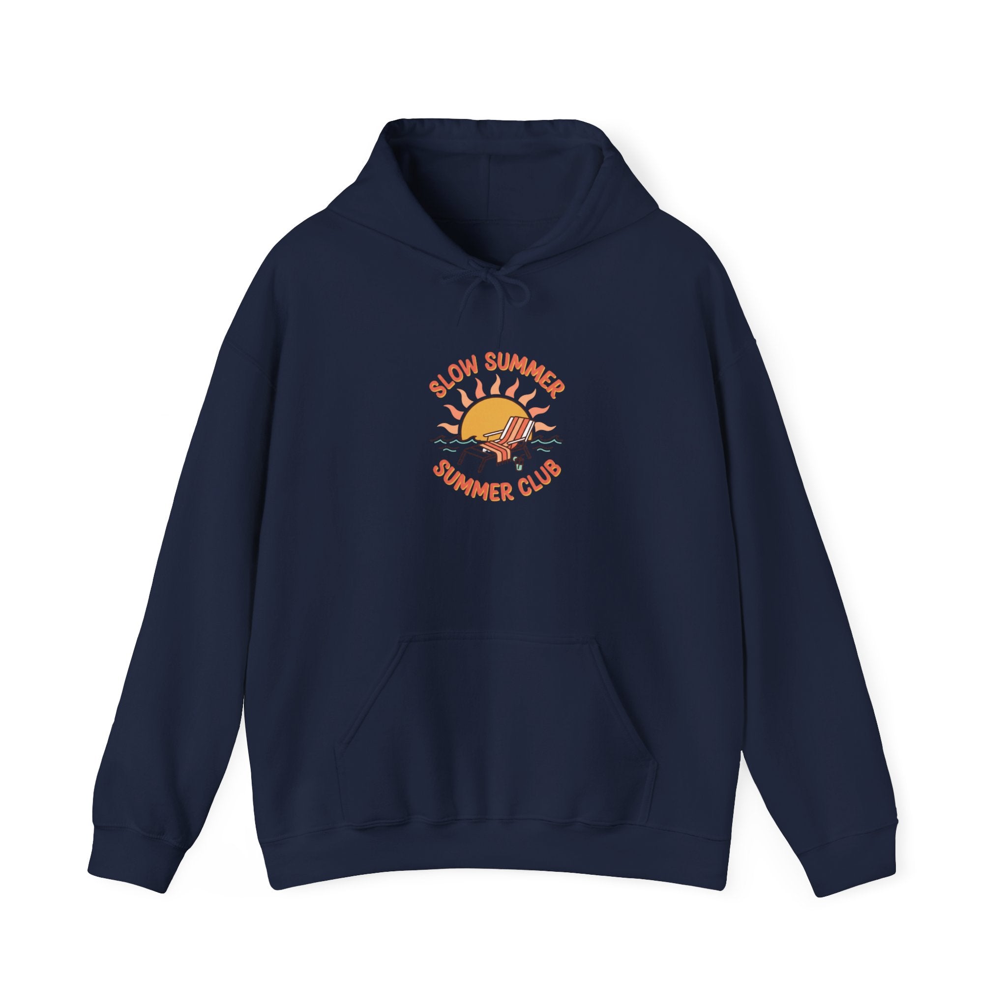 Slow Summer Club Hoodie | summer aesthetic, coastal vibes, pastel hand-drawn