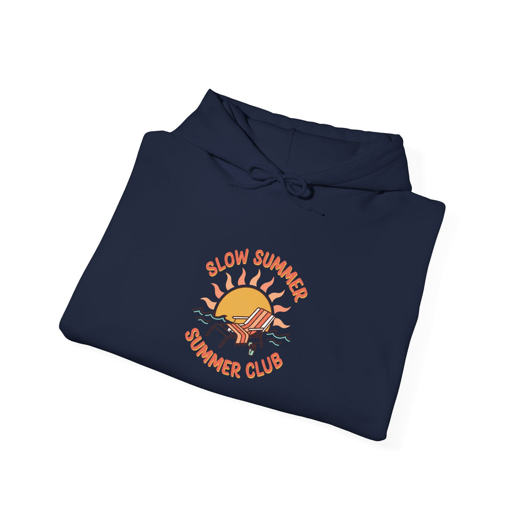 Slow Summer Club Hoodie | summer aesthetic, coastal vibes, pastel hand-drawn