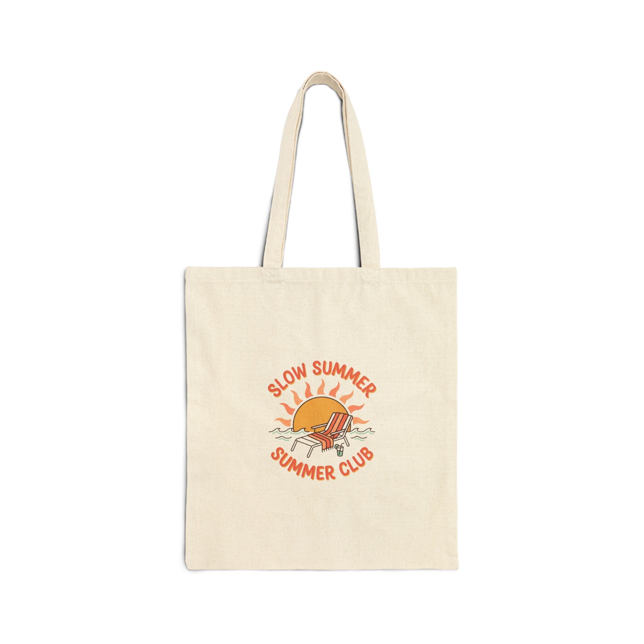Slow Summer Club Tote | summer aesthetic, coastal vibes, hand-drawn pastel