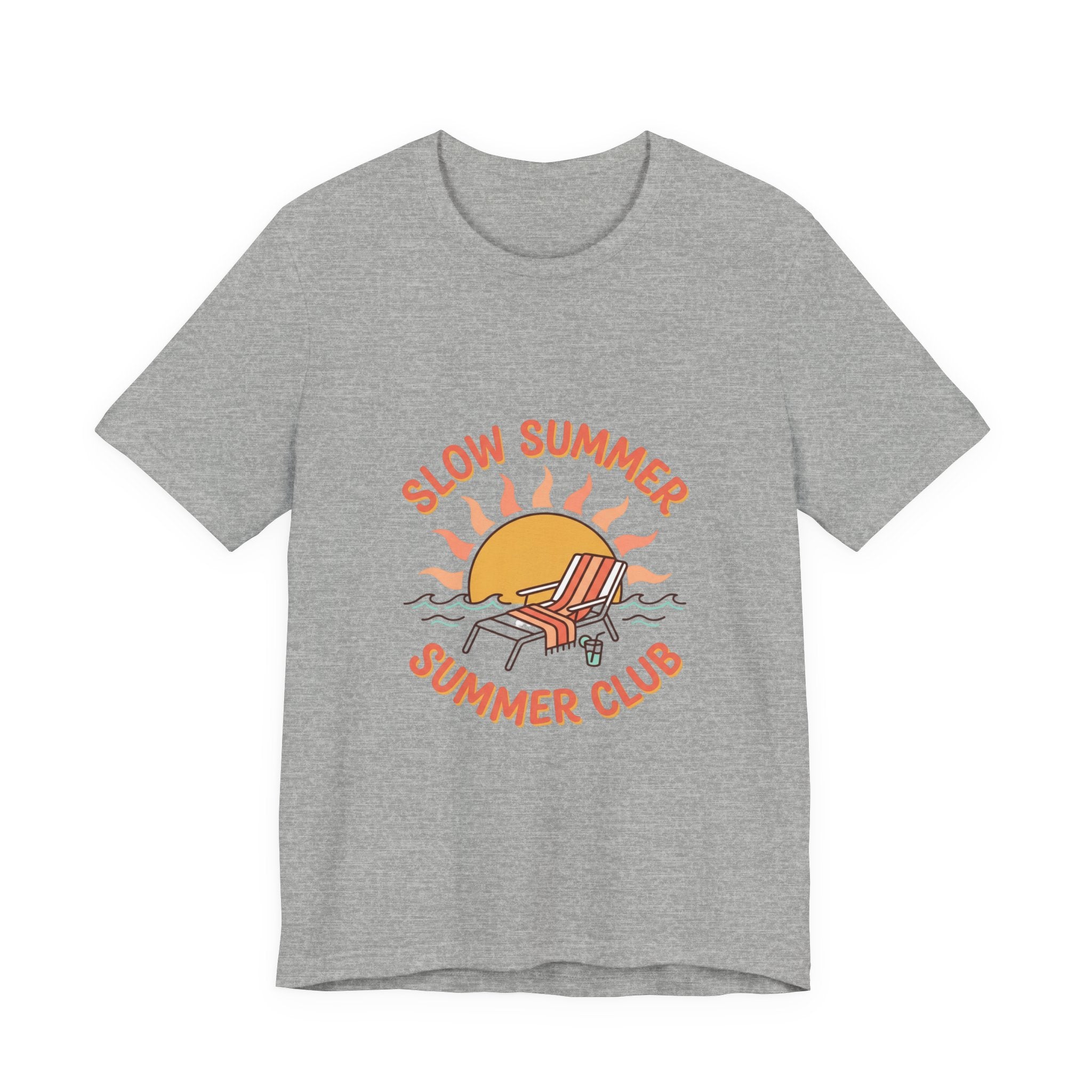 Slow Summer Club Tee | summer aesthetic, coastal vibes, retro hand-drawn