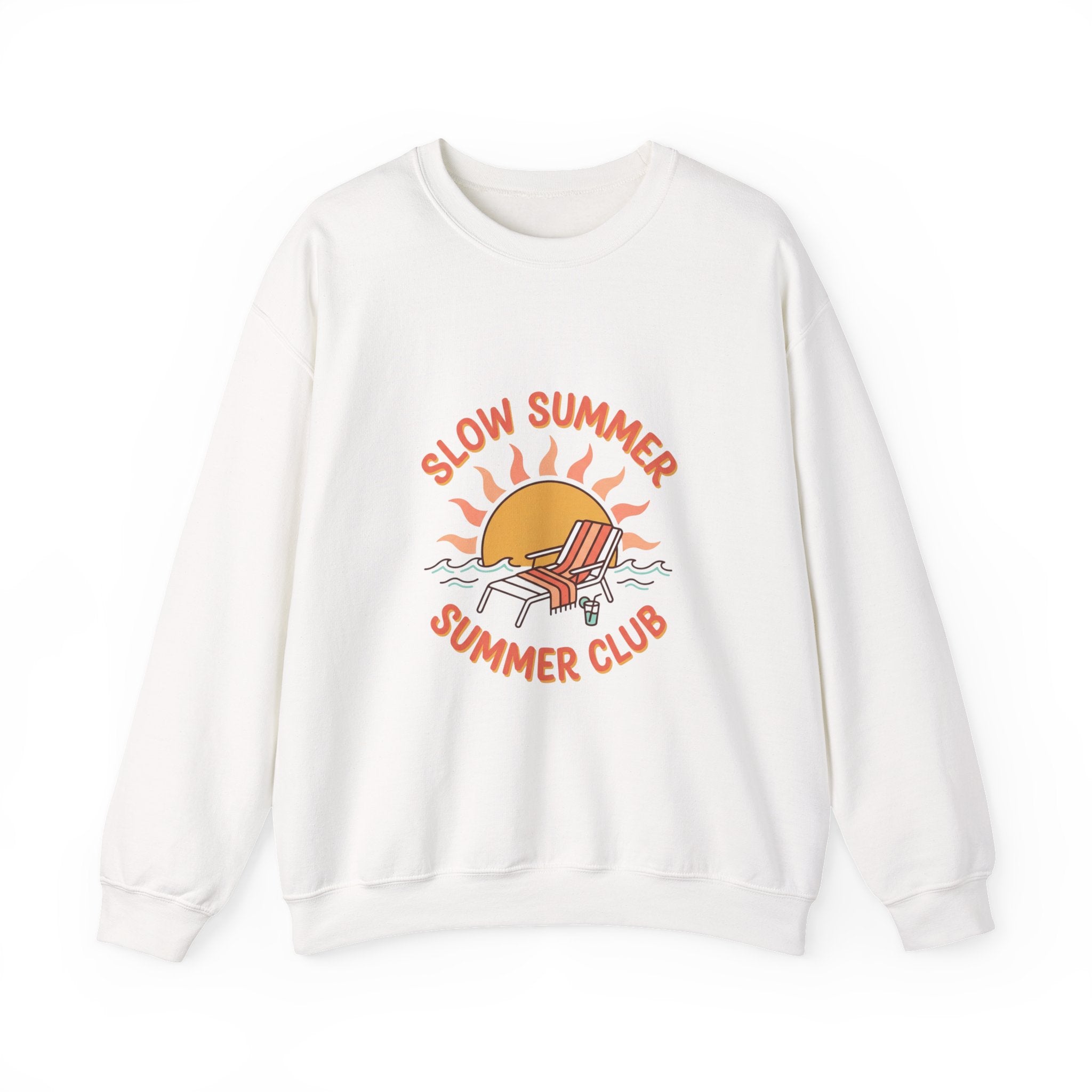 Slow Summer Club Crewneck Sweatshirt | summer aesthetic, coastal vibes