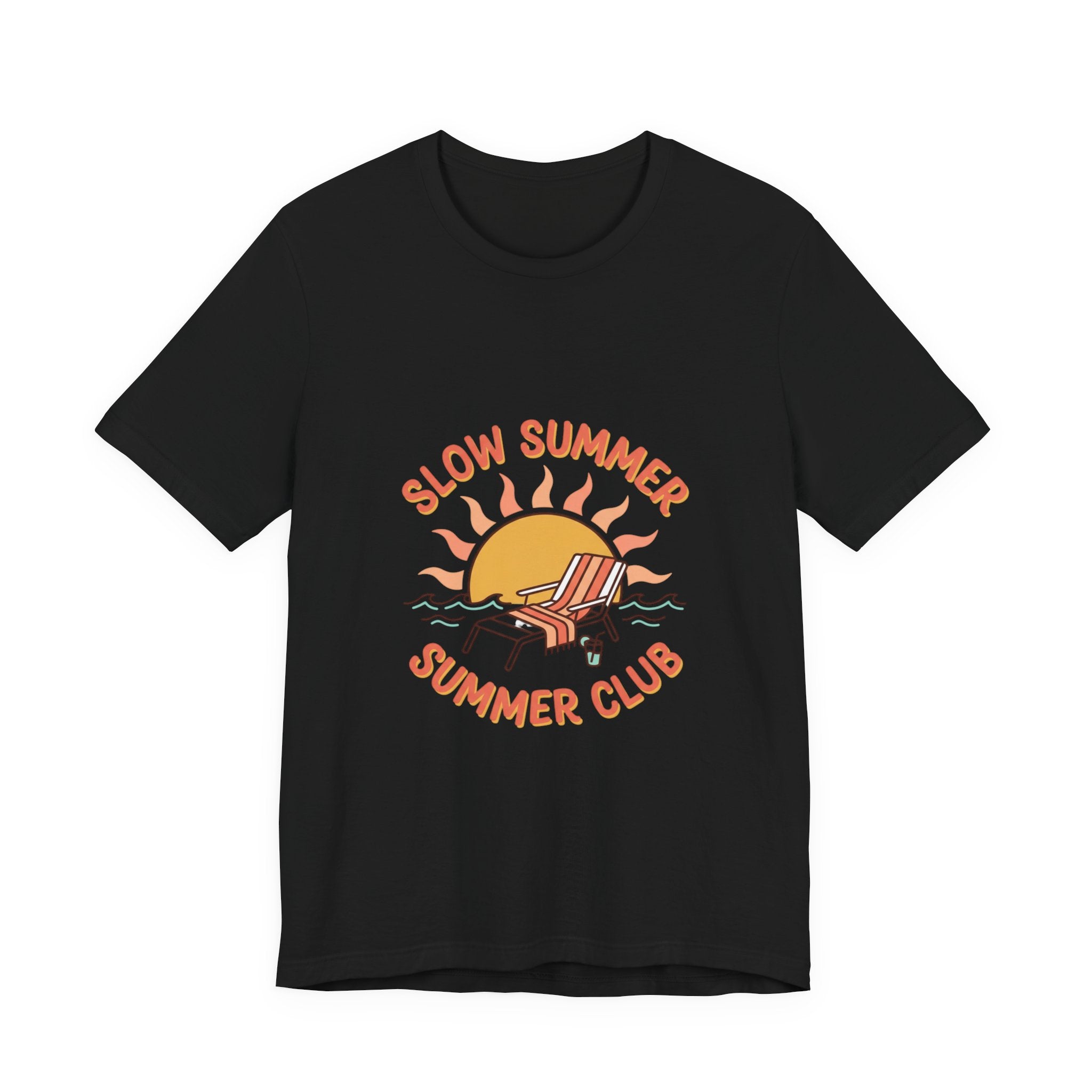 Slow Summer Club Tee | summer aesthetic, coastal vibes, retro hand-drawn