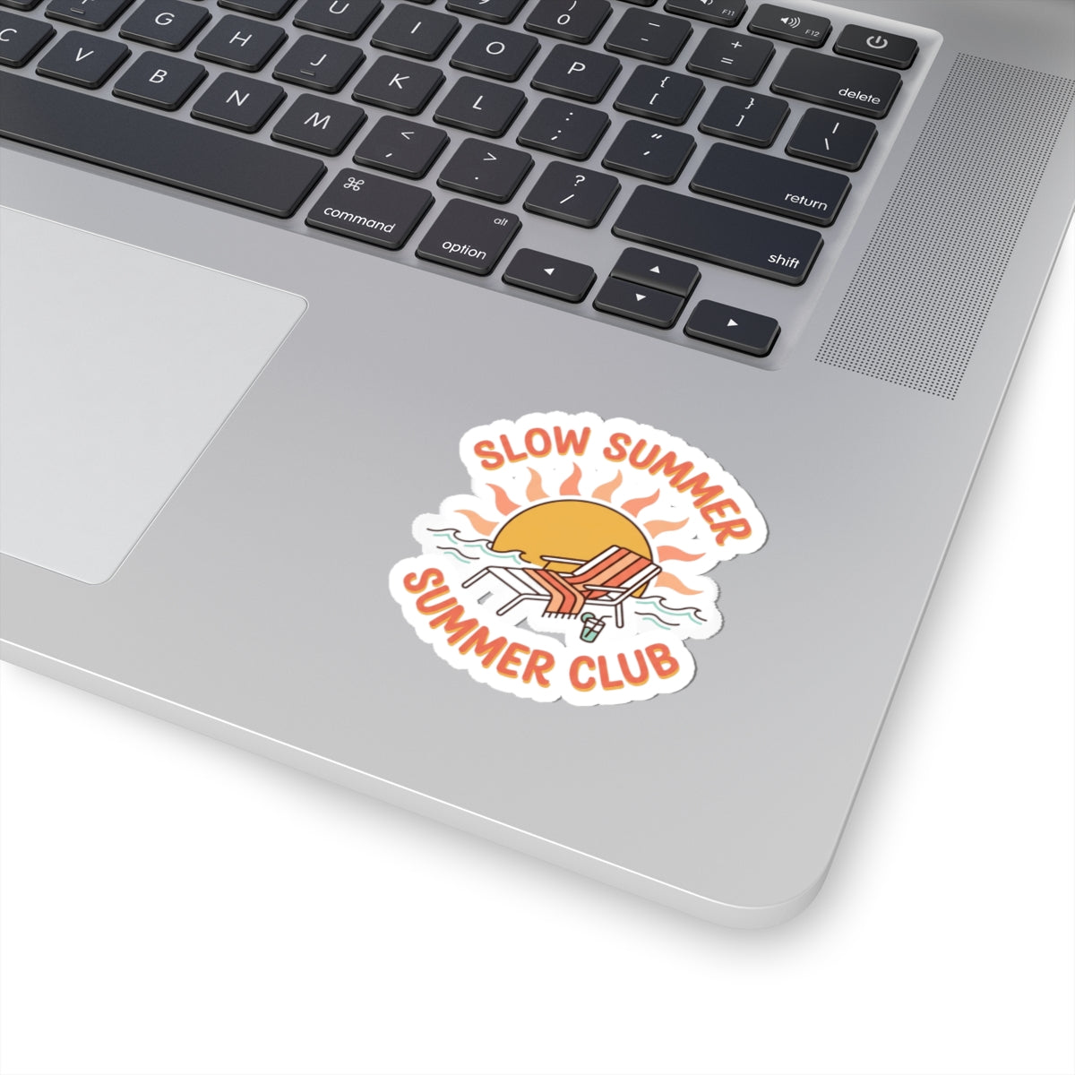 Slow Summer Club Sticker | summer aesthetic, coastal vibes, retro pastel