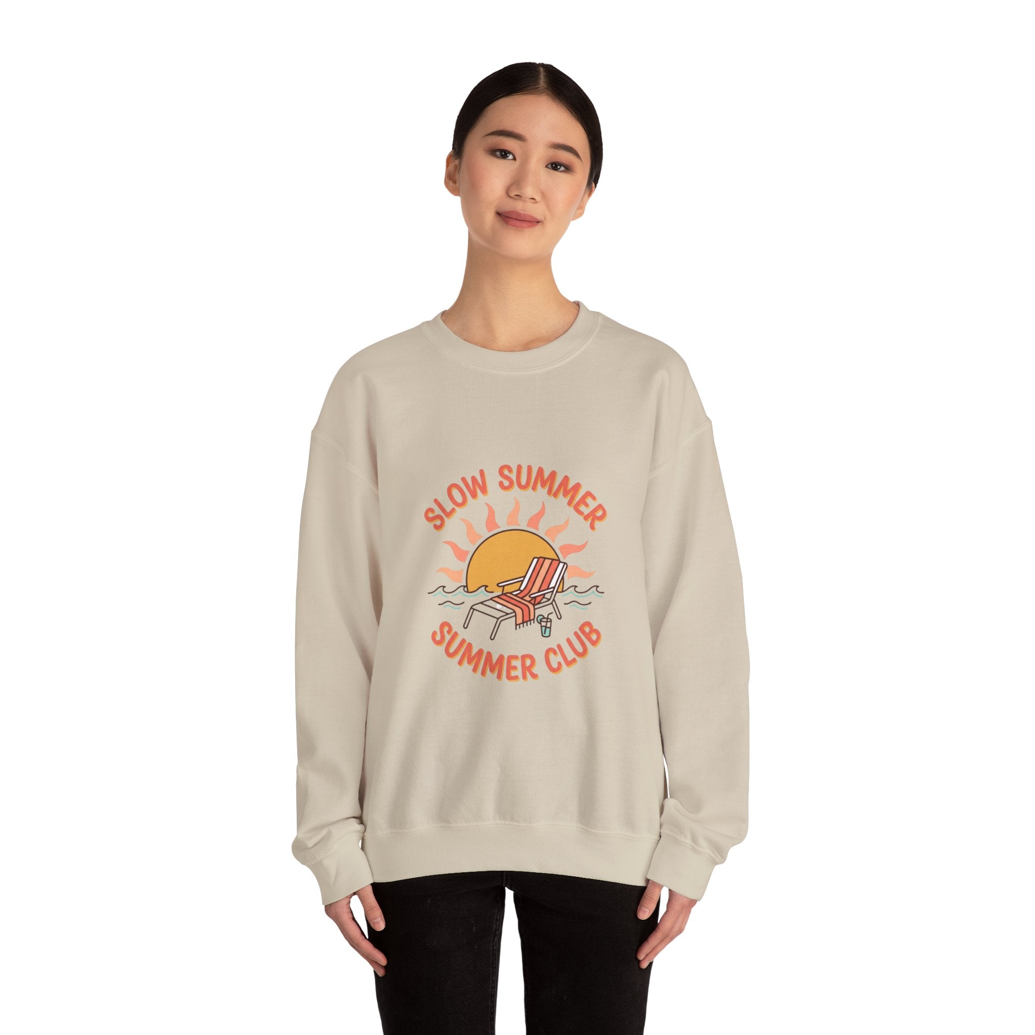 Slow Summer Club Crewneck Sweatshirt | summer aesthetic, coastal vibes