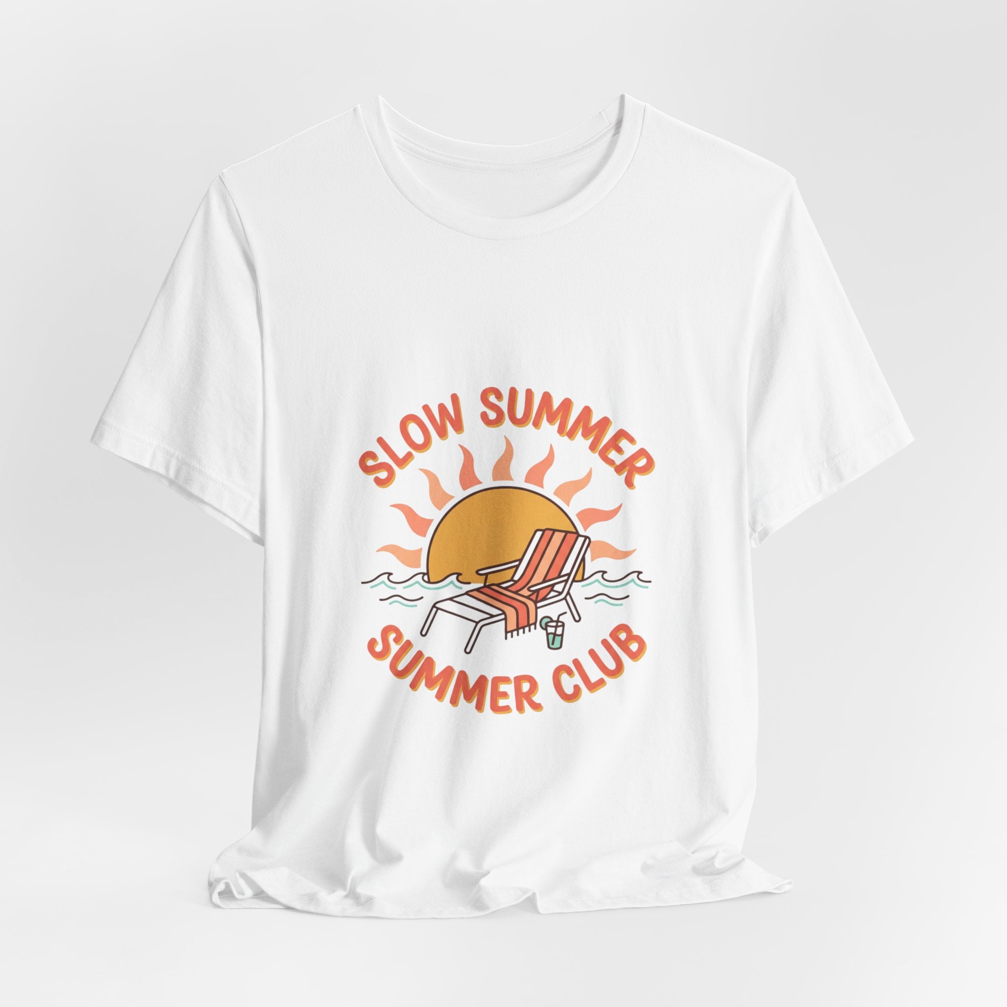Slow Summer Club Tee | summer aesthetic, coastal vibes, retro hand-drawn