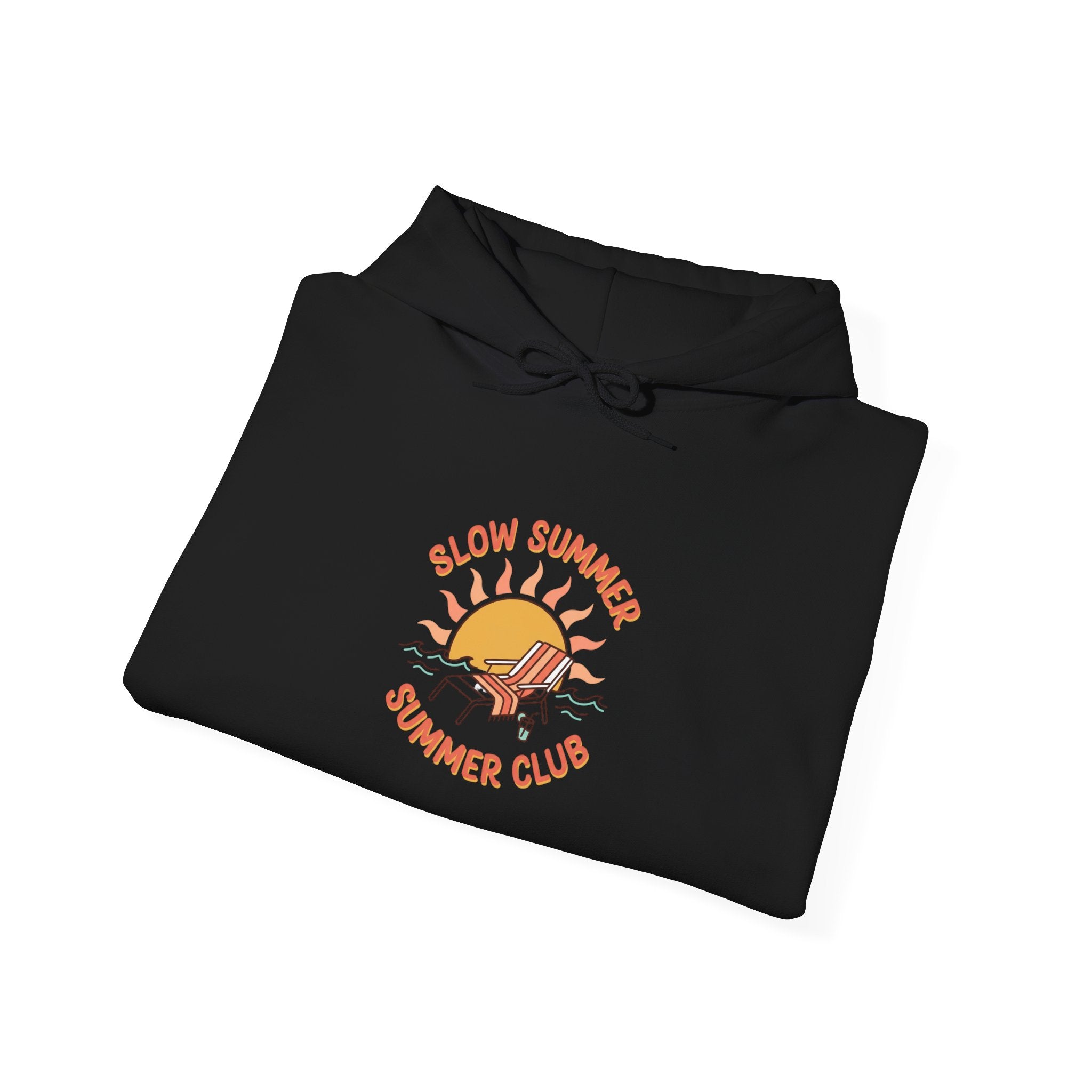 Slow Summer Club Hoodie | summer aesthetic, coastal vibes, pastel hand-drawn