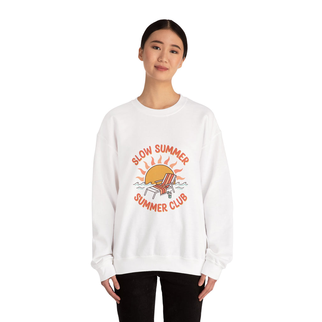 Slow Summer Club Crewneck Sweatshirt | summer aesthetic, coastal vibes