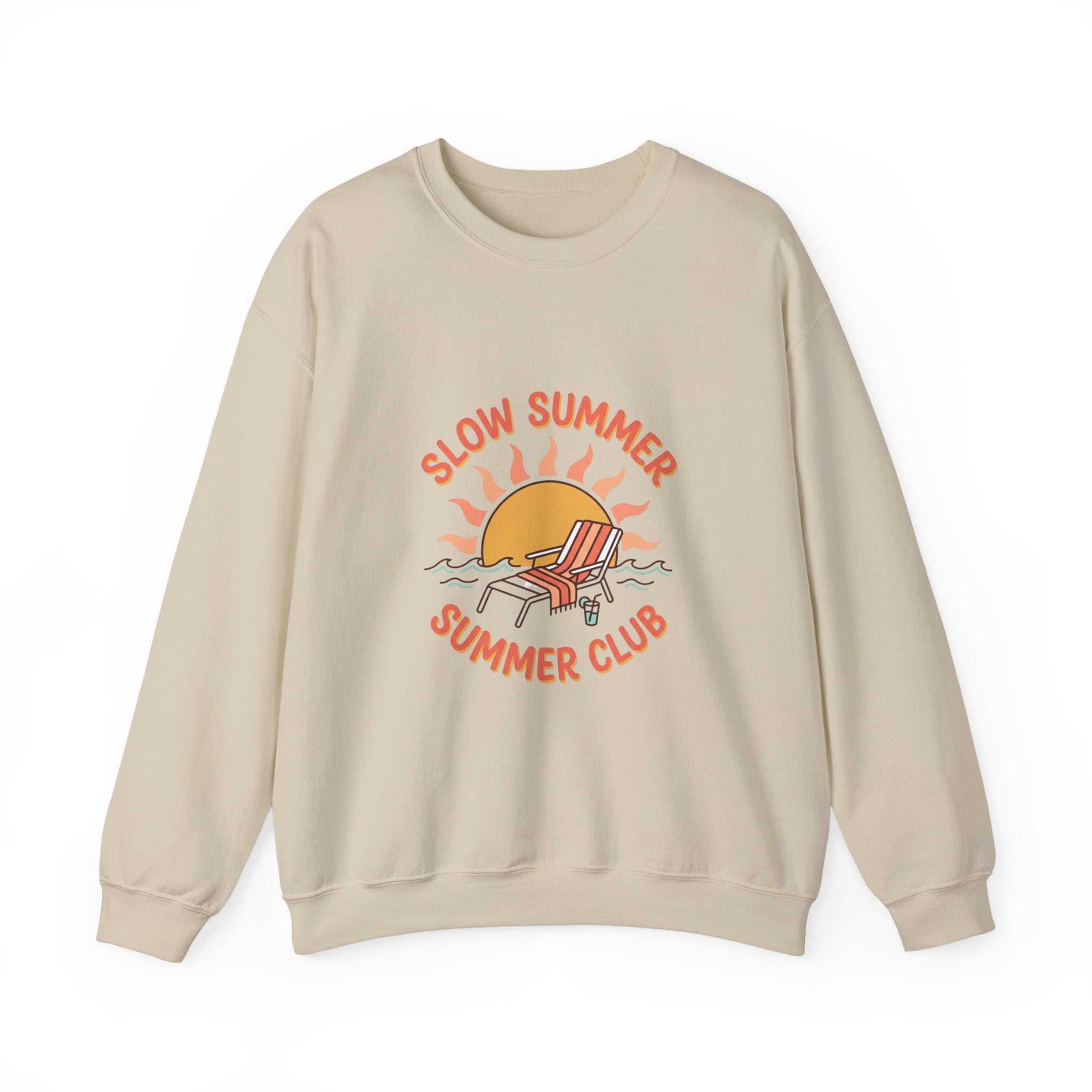Slow Summer Club Crewneck Sweatshirt | summer aesthetic, coastal vibes