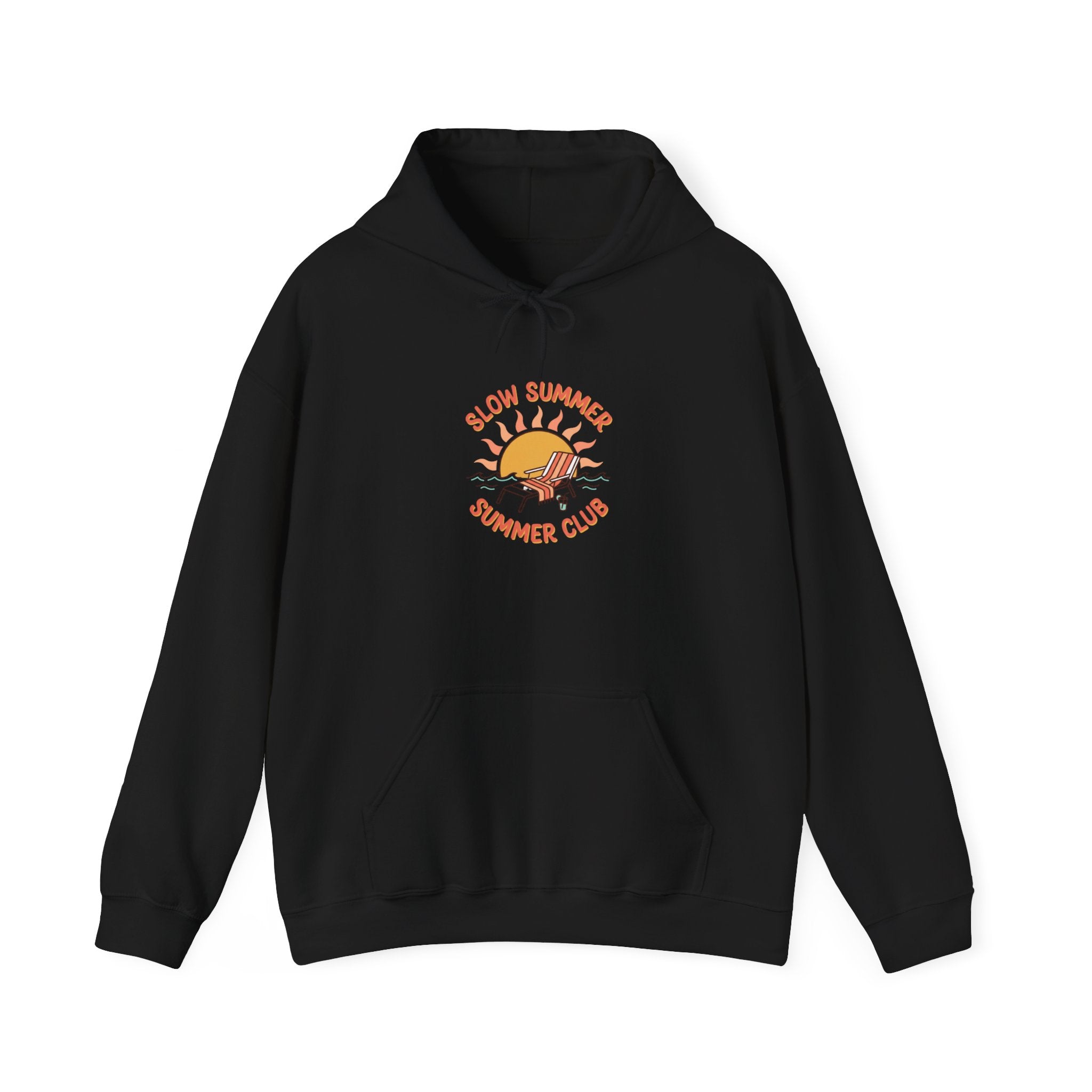 Slow Summer Club Hoodie | summer aesthetic, coastal vibes, pastel hand-drawn
