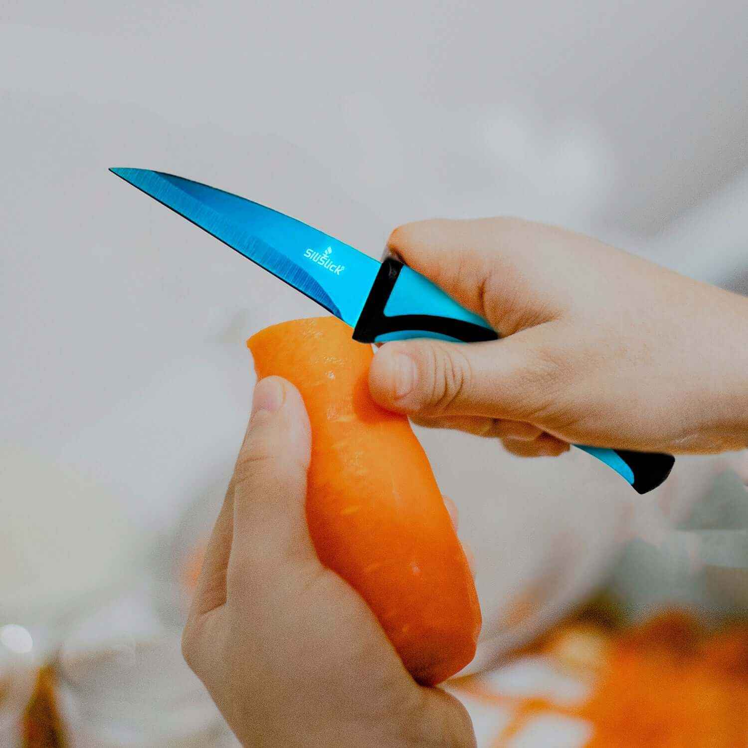 Kitchen Knife Set Kit & Black Magnetic Rack & sharpener